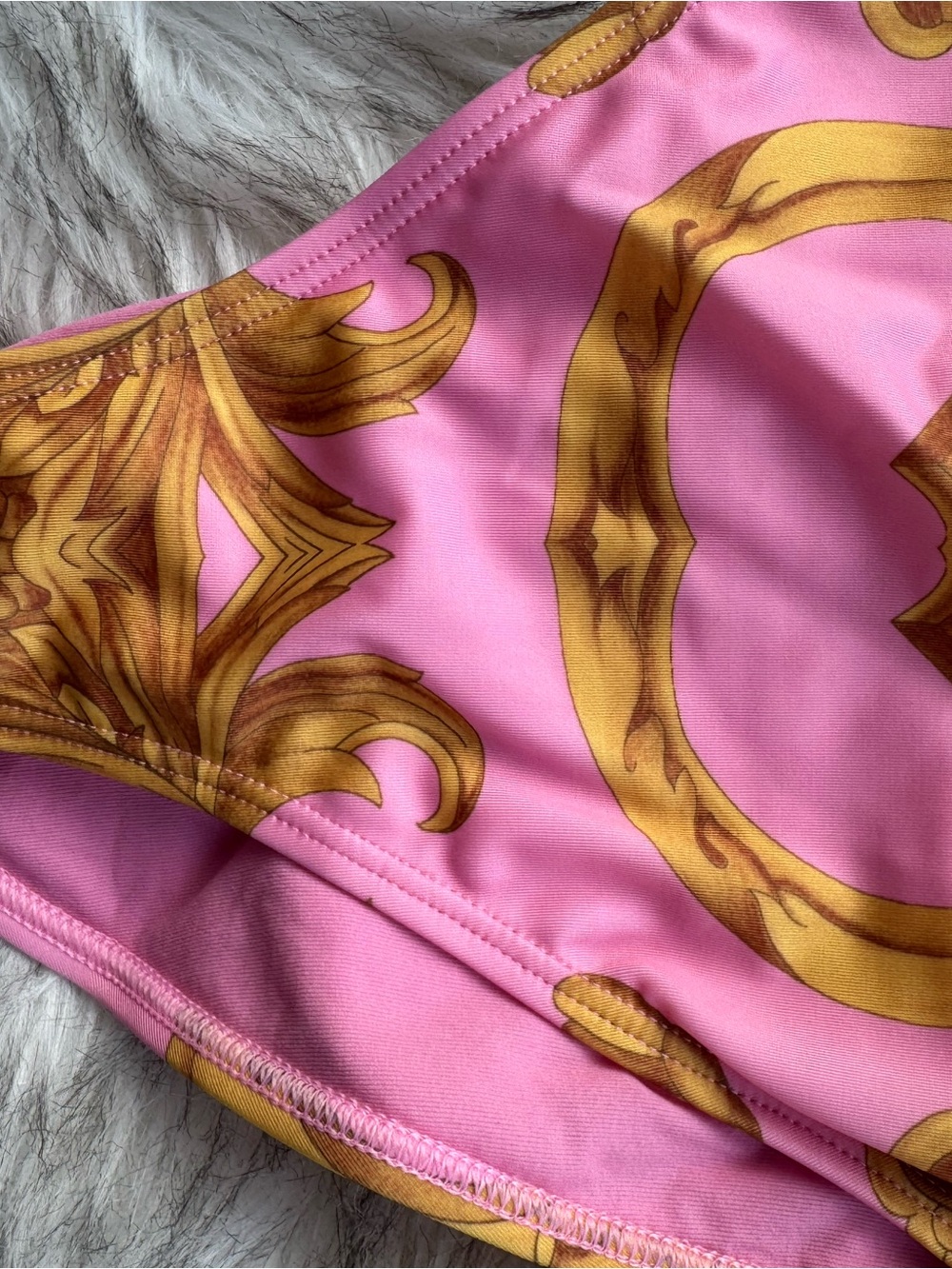 Versace Pink and Gold Medusa-Print One piece bathing suit size 2 - Picture 3 of 8